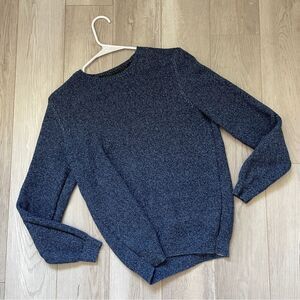 Massimo Dutti Extrafine Cotton Crewneck Sweater Blue (Small) preppy classic